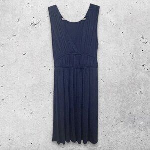 Michael Stars‎ Dress Sleeveless Pleated Design Breathable Fabric Navy Blue W OS